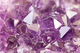 Macro Photography of Purple Amethyst Crystal Cluster