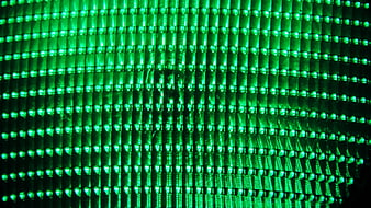 Close-up of green LED traffic light matrix pattern