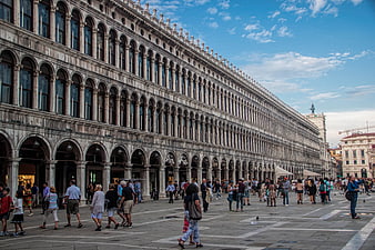 St. Mark's Square Venice Italy with tourists and architecture