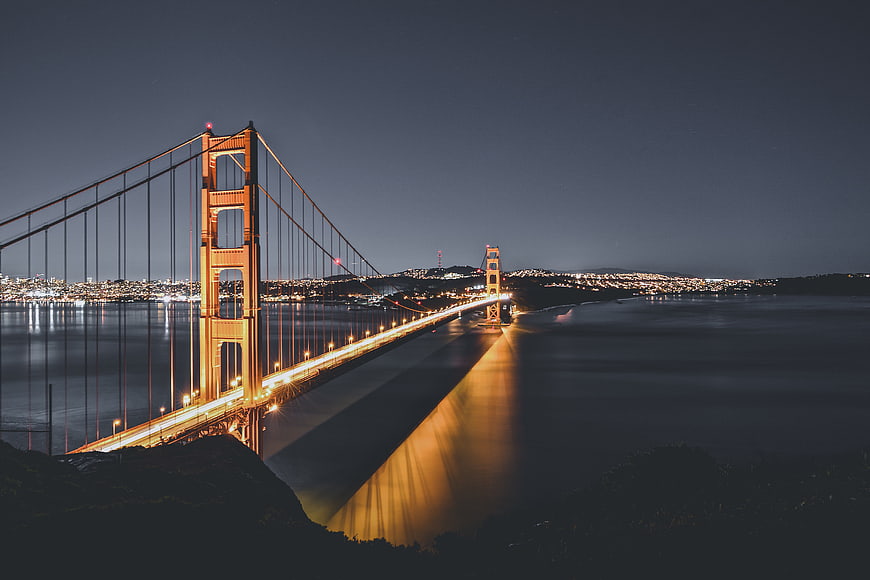 Golden Gate Bridge Night Long Exposure San Francisco
