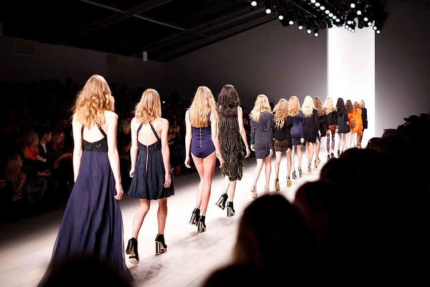 Fashion Models Walking Away on Runway Catwalk