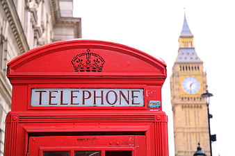 Red Telephone Booth with Big Ben in Background
