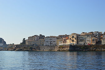 Coastal View of Old Town Corfu, Greece