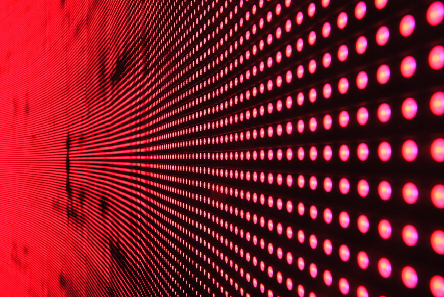 Abstract Red LED Light Dot Pattern Background