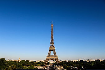 Eiffel Tower Paris Skyline Blue Sky
