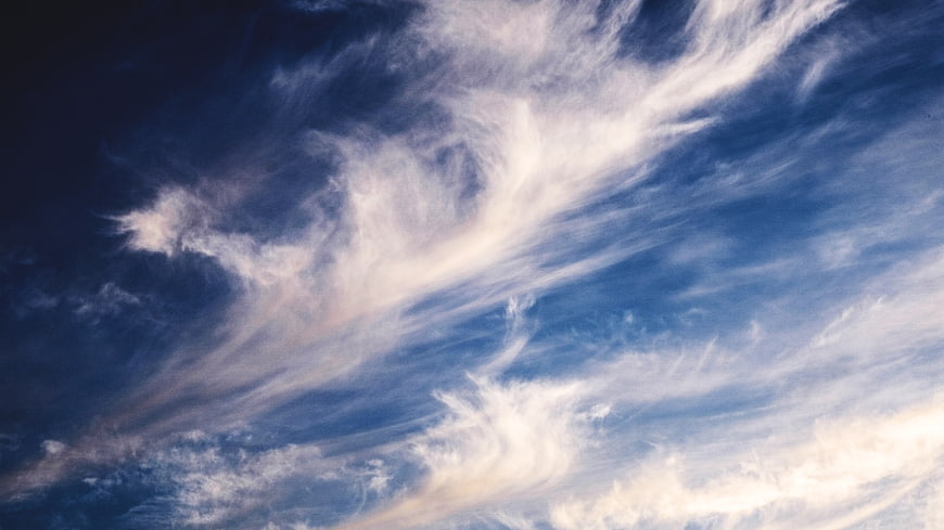 Dramatic Wispy Cirrus Clouds in Deep Blue Sky