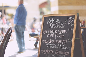 Chalkboard Menu with Daily Specials in a Restaurant