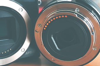 Close-up of Camera Lens Mount and Sensor Contacts