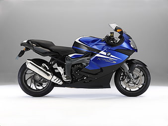 Blue and Black BMW K1300S Motorcycle Studio Shot