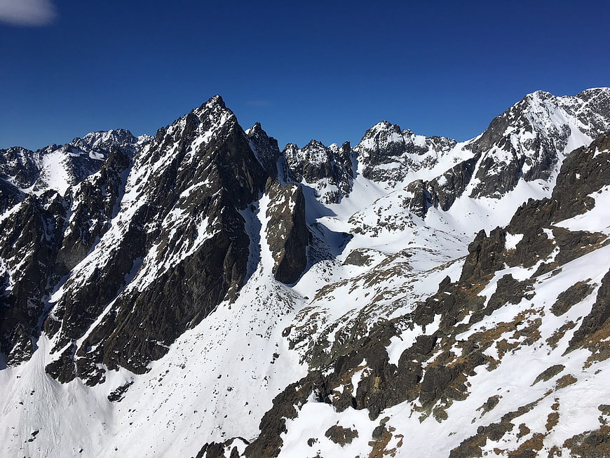 Snowy mountain peaks in the High Tatras, Slovakia