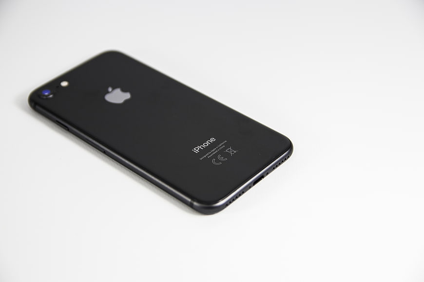 Black iPhone 8 on White Background