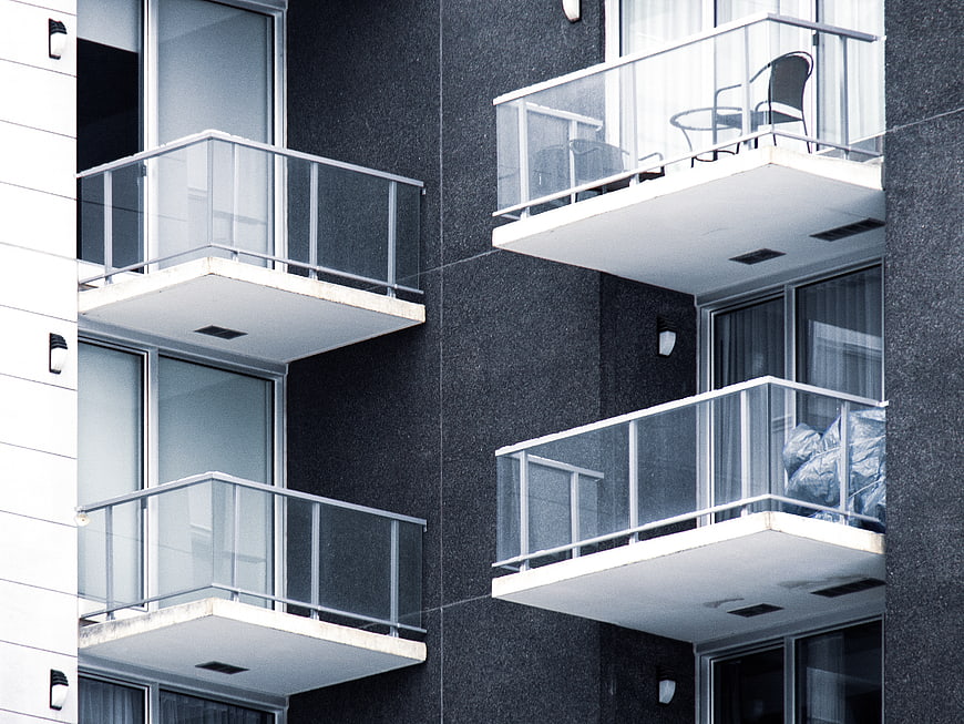 Modern Apartment Balconies with Glass Railings