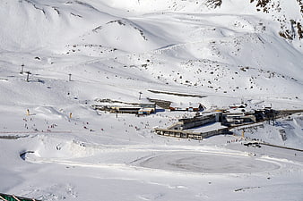 Aerial view of Sölden ski resort in the Austrian Alps