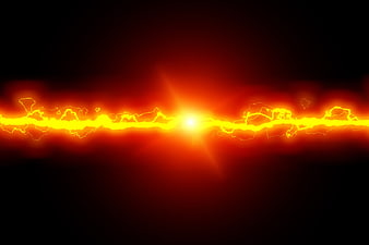 Horizontal Electric Lightning Arc On Black Background