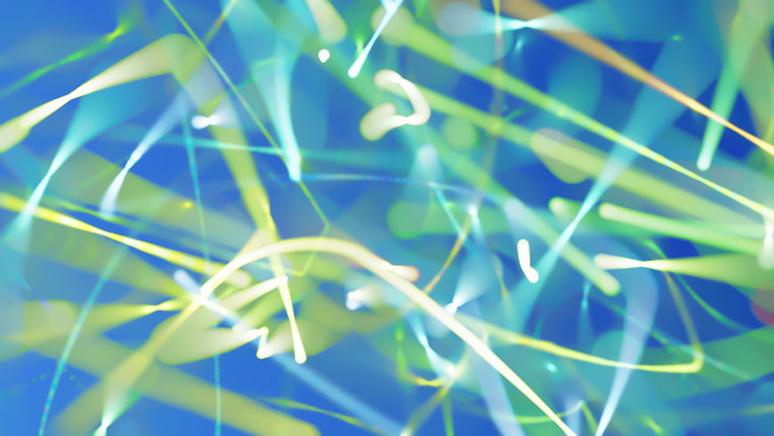 Abstract Blue and Green Light Streaks Background