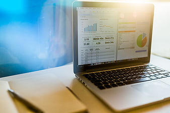 Laptop displaying fitness tracking data on a desk