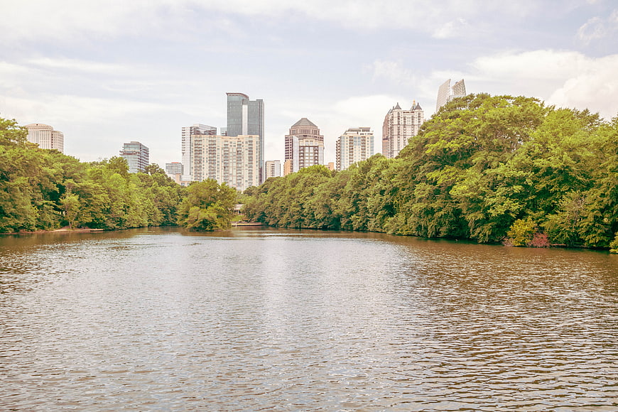 Austin Texas Skyline View from Lady Bird Lake