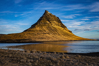 Kirkjufell Mountain Iceland Landscape with Water Reflection
