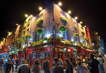 The Temple Bar Dublin Night Crowd