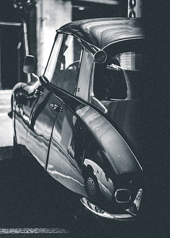 Vintage Mini Cooper in Black and White Film Photography