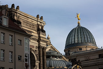 Dresden Zwinger Palace and Semperoper Dome Architecture