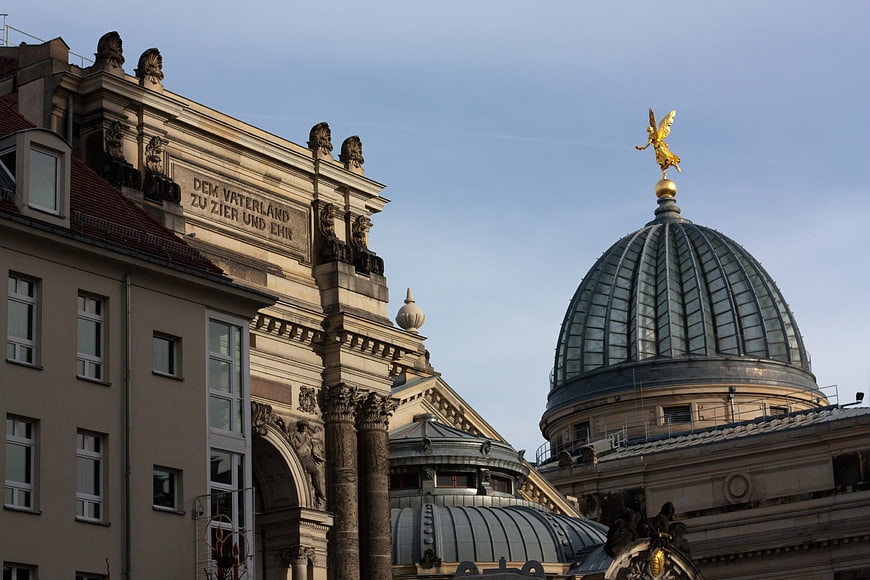 Dresden Zwinger Palace and Semperoper Dome Architecture