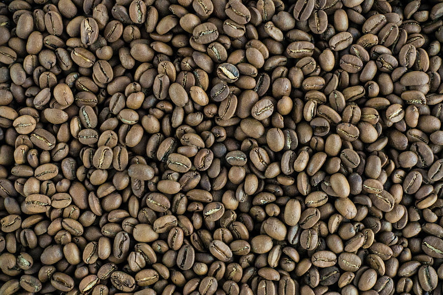 Top View of Light Roasted Coffee Beans Texture