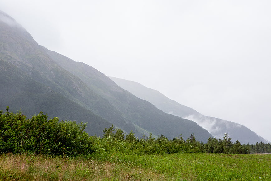 Misty Mountain Landscape with Green Foreground