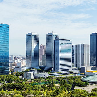 Modern Tokyo Cityscape with Skyscrapers and Park