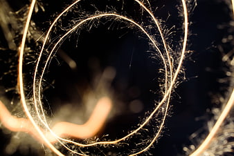 Abstract Steel Wool Sparks Light Painting