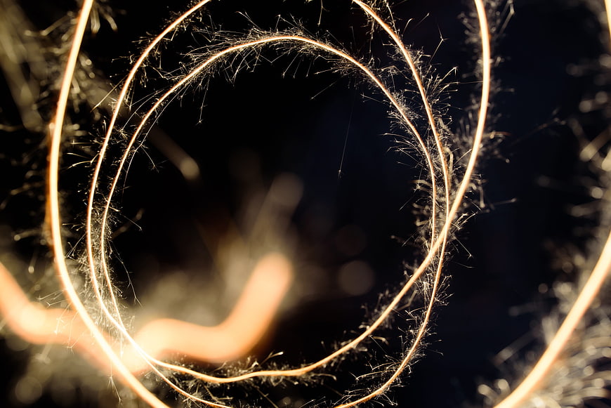Abstract Steel Wool Sparks Light Painting