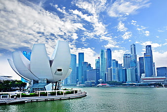 Singapore Skyline with ArtScience Museum and Marina Bay