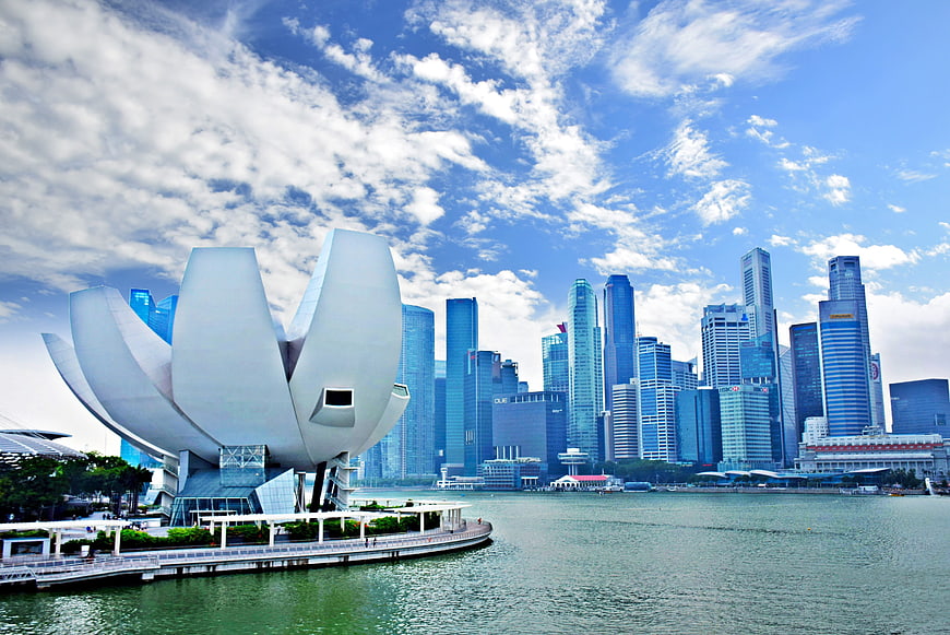 Singapore Skyline with ArtScience Museum and Marina Bay