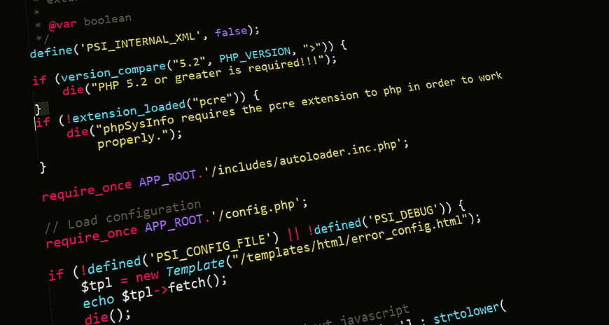 PHP Code Snippet on Dark Screen