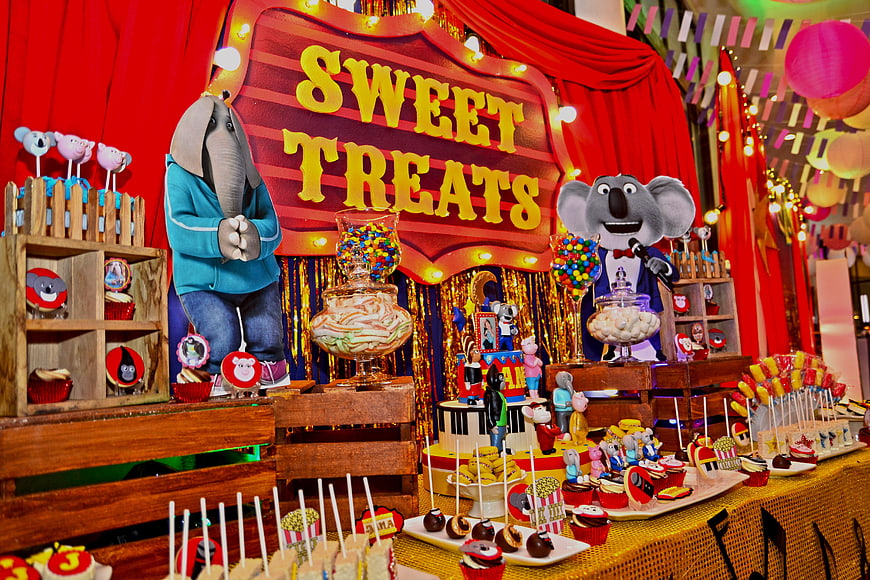 Singing Elephants Circus Theme Birthday Party Dessert Table