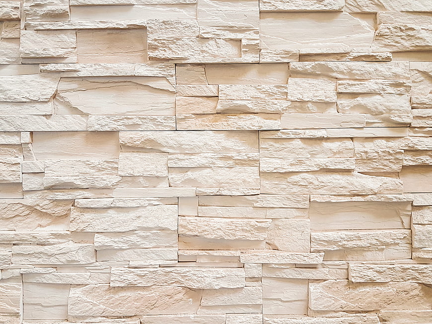 White Stacked Stone Wall Texture Background