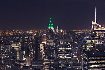 New York City Skyline at Night with Empire State Building