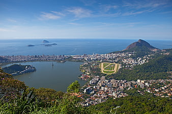 Aerial View of Rio de Janeiro, Brazil, Featuring Lagoa Rodrigo de Freitas