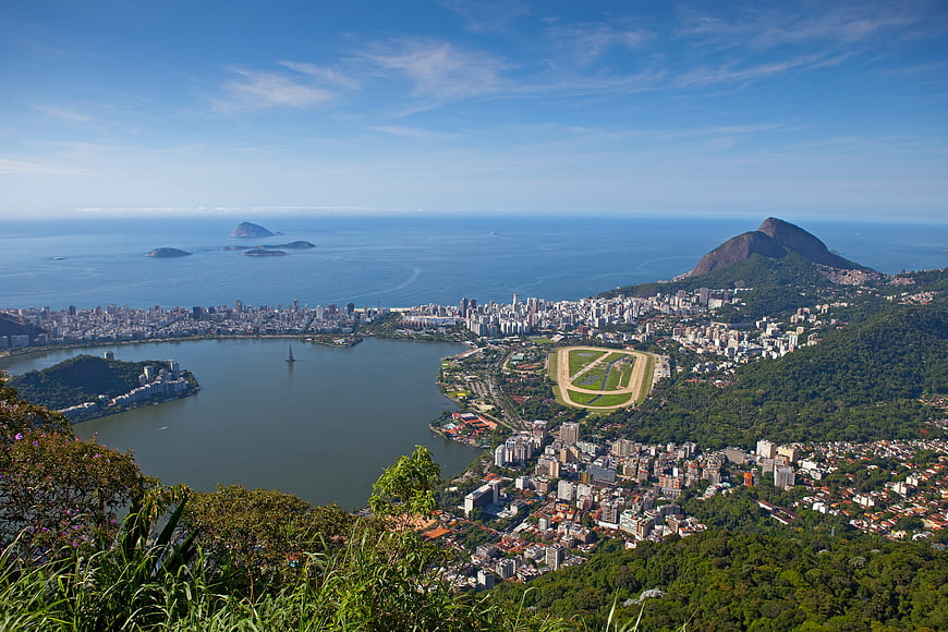 Aerial View of Rio de Janeiro, Brazil, Featuring Lagoa Rodrigo de Freitas
