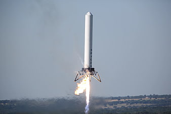 SpaceX Falcon 9 Rocket Landing with Landing Legs Deployed