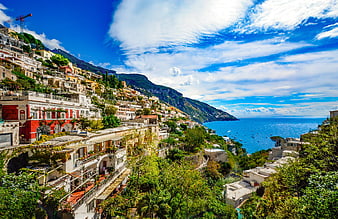 Colorful Positano Village on Amalfi Coast Italy