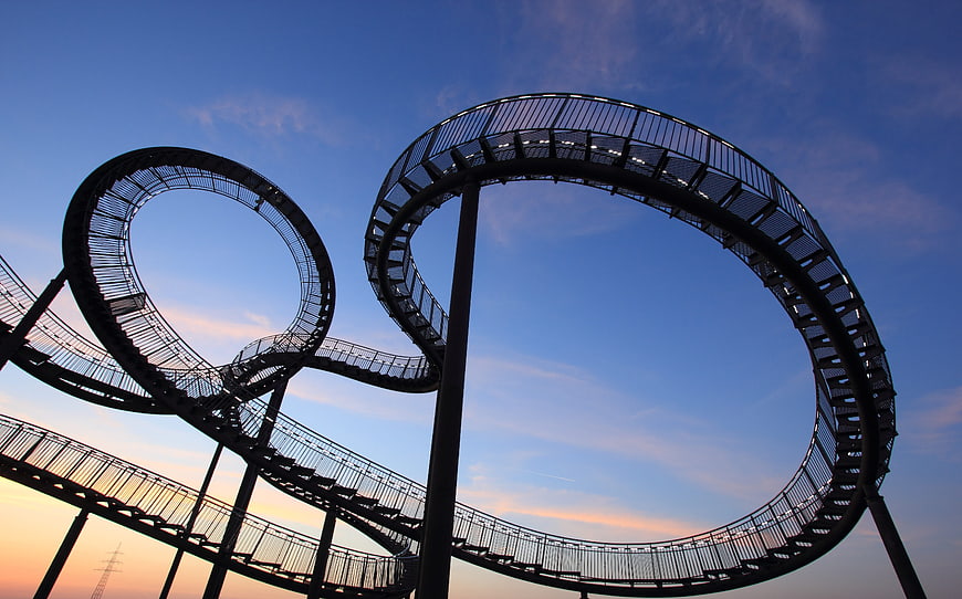 Tiger and Turtle Sculpture Duisburg at Sunset
