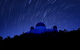 Griffith Observatory Star Trails Night Sky Los Angeles