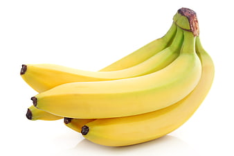 Fresh Yellow Bananas Isolated on White Background