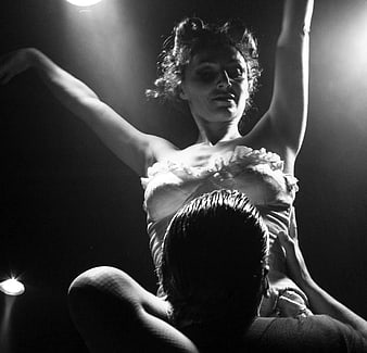 Dramatic Black and White Ballet Dancers Performance