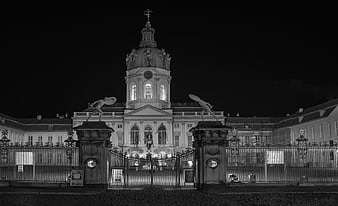 Charlottenburg Palace Berlin Night Black and White Architecture