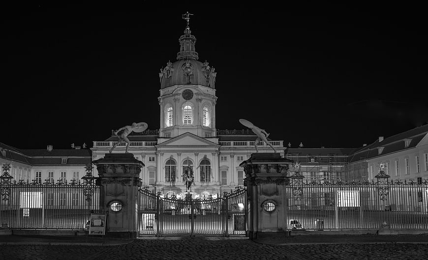 Charlottenburg Palace Berlin Night Black and White Architecture