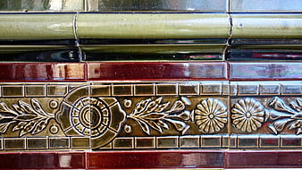 Vintage Art Nouveau Ceramic Tile Detail
