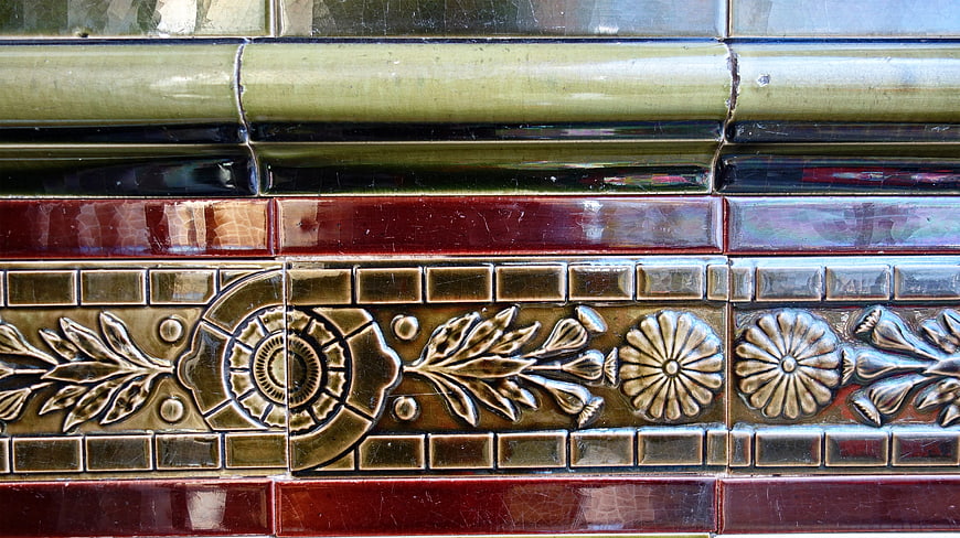 Vintage Art Nouveau Ceramic Tile Detail