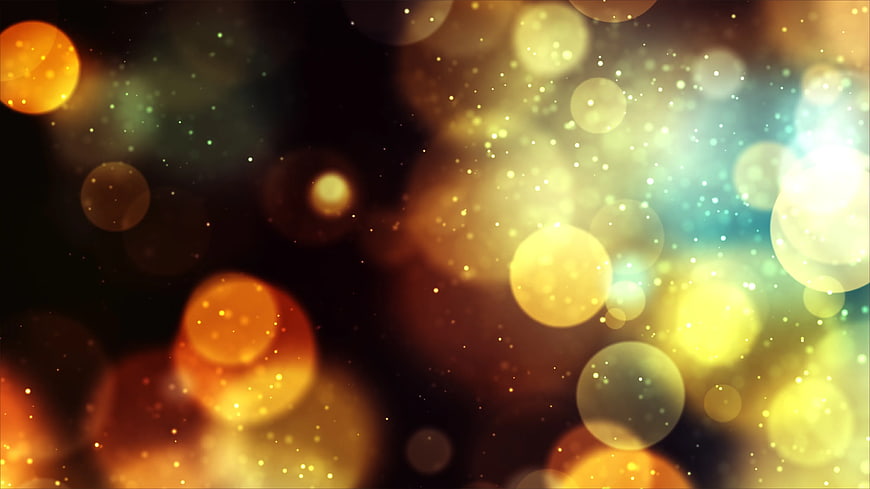 Abstract Yellow and Gold Bokeh Lights Background